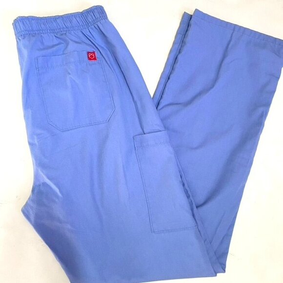 Red Panda Maevn 9726 Full Elastic Cargo Scrub Pants Ceil Blue Healthcare Size M - Picture 2 of 8